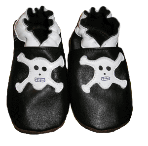 Leather skull and crossbones hand cut for those little pirates.